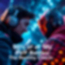 A gamer facing off against an opponent in a virtual arena, showing intense action and focus during a PVP battle.