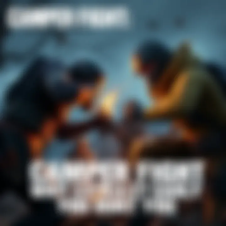 Players engaging in PvP conflict over loot A tense scene showing two players in a PvP game fighting for loot, illustrating the risks of extracting early