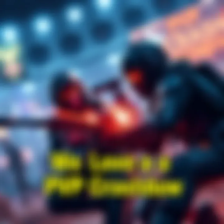 PvP Gaming Showdown Players engaged in an intense PvP battle, showcasing competitive gaming skills and excitement, with vibrant graphics and action-packed gameplay.