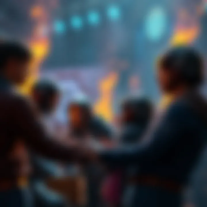 PvP players in a heated discussion A group of PvP players engaging in a debate about their impact on the game balance