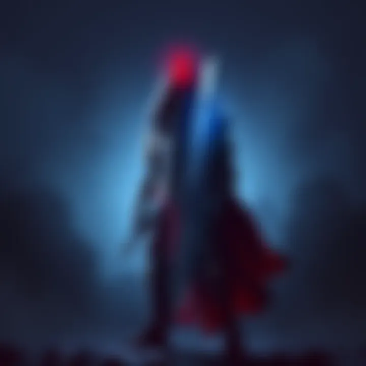 Pyramid Head standing in a dark environment, holding a large sword, emphasizing his ominous presence in gaming.