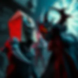 Pyramid Head and Dracula, iconic horror characters, prepare for a face-off in a game update setting with dramatic backgrounds.