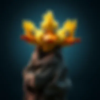 A whimsical character named Equinox 'Quacks' Duckington, depicted as four ducks stacked in a trench coat, with a playful expression and a unique design for a homebrew gaming concept.