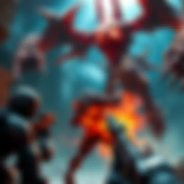 A player character in Quake 1 battling an epic boss with improved graphics and effects