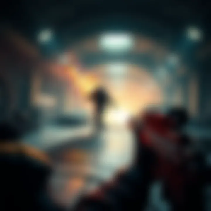 A character battles enemies in a futuristic environment of Quake 2, showcasing intense first-person shooter action.