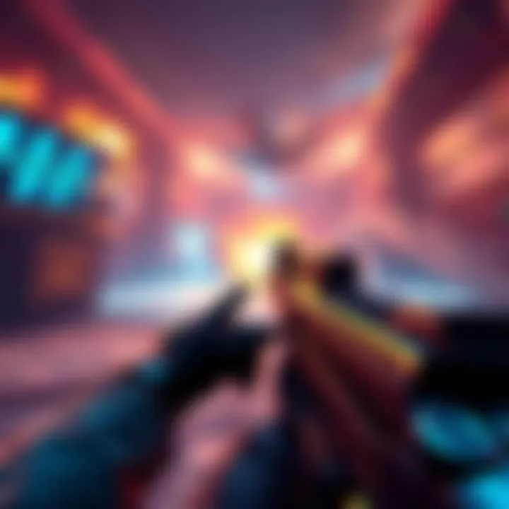 A player in Quake III Arena using a railgun to score a kill, set against a vibrant gaming background with the soundtrack playing.