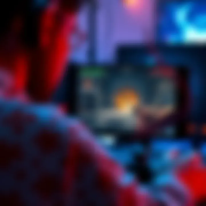 A gamer focused on playing Quake 4 on a ChromeOS device, showing the game screen and controls.