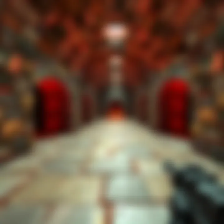 A screenshot showing viewmodels in Quake with high field of view settings adjusted, highlighting cut-offs when playing as The Demoness in Hexen II.