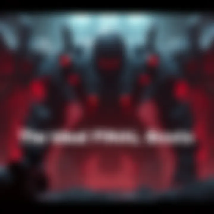 Artistic representation of a powerful final boss in Quake, showing a large, imposing figure with dark armor and glowing eyes, set in a shadowy arena.