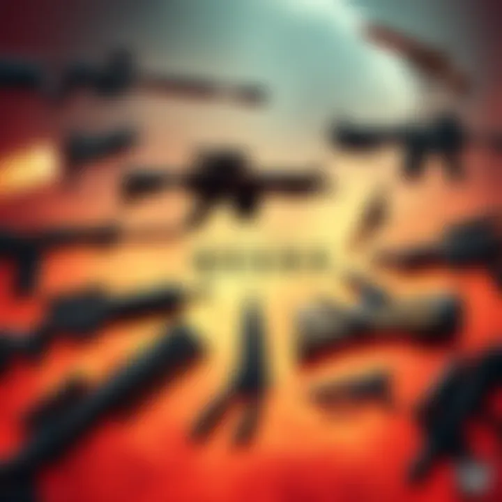 A collection of famous weapons and enemies from Quake games, showcasing diverse designs and styles that inspire fanart.