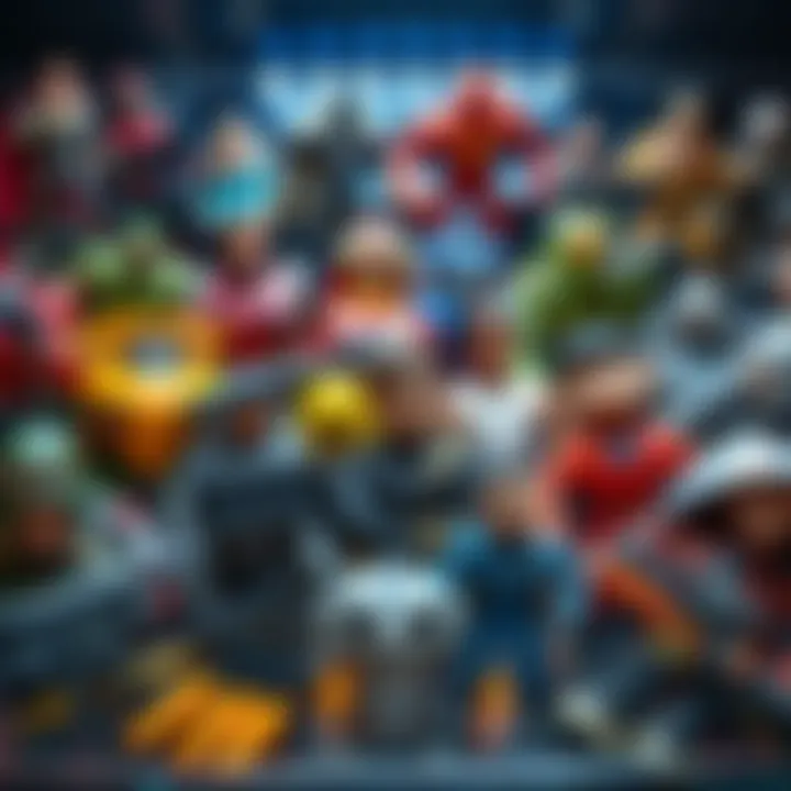 A display of various action figures related to a popular video game, highlighting the absence of high-quality options, with fans expressing disappointment.