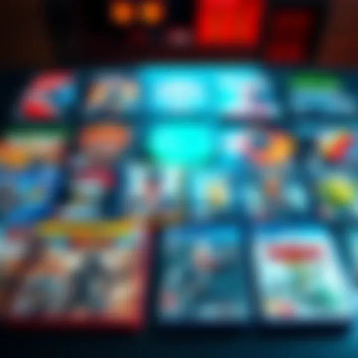A collection of game titles and covers laid out on a table, showcasing top gaming options for players.