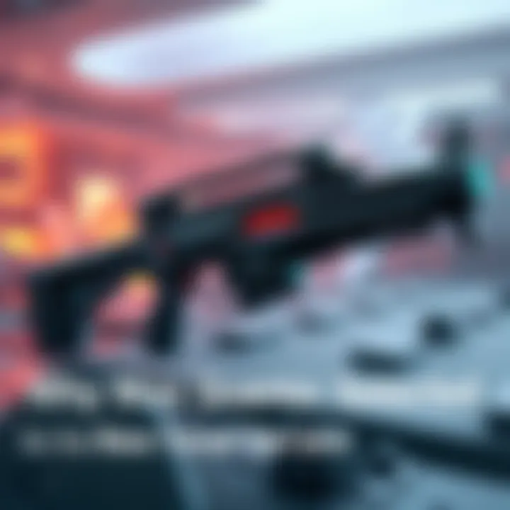 Quanta weapon with Tenet variant A Quanta weapon featuring the new Tenet variant, showcasing its design and distinct features against a game backdrop.