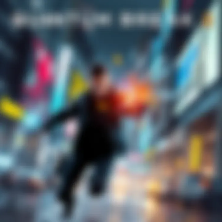 A visual representation of an action scene from Quantum Break 2 featuring a character with time manipulation powers in an urban setting