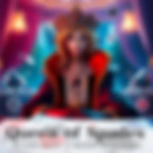 The Queen of Spades character in a gaming environment, showing her royal attire and playing card imagery, symbolizing strategies in gameplay.