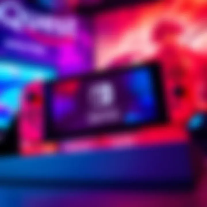 A graphic showing Quest console sales outperforming Nintendo Switch 2 on Amazon, with sales figures and a gaming theme background.