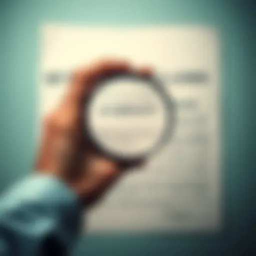 A person holding a magnifying glass over a legal document, symbolizing the search for truth and evidence.