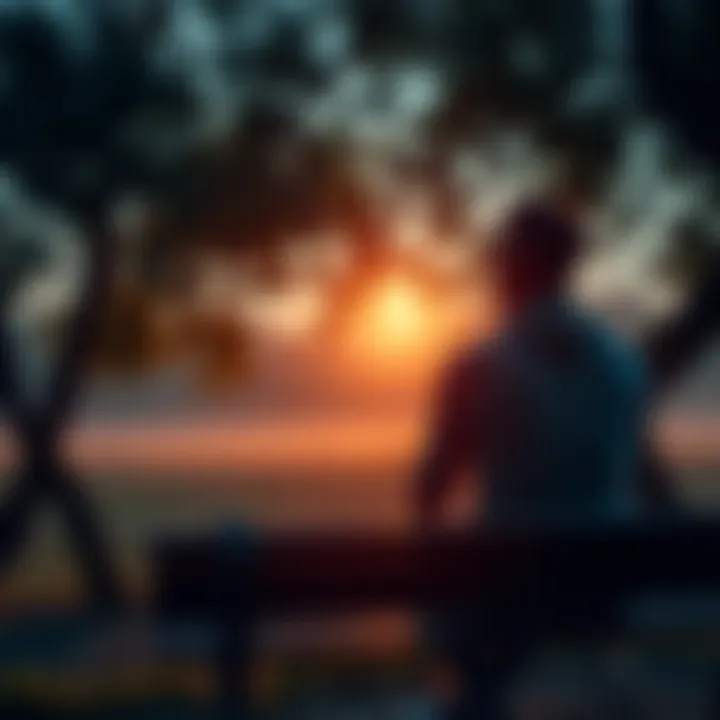 Questioning Purpose A person sitting on a bench looking thoughtful, surrounded by nature, representing contemplation on the purpose of recent actions and decisions.