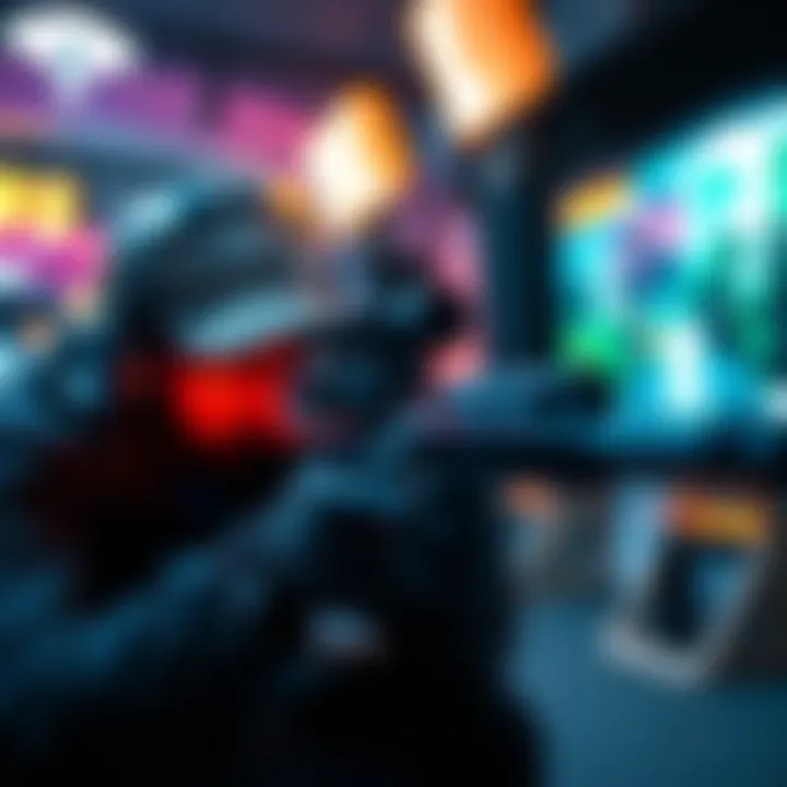 Quickscoping in Gaming A gamer focusing on the screen while aiming with a sniper rifle in a competitive game setting.