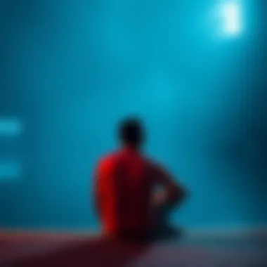 Quiet Reflection A person sits in silence, deep in thought after a recent event, surrounded by a calm atmosphere.