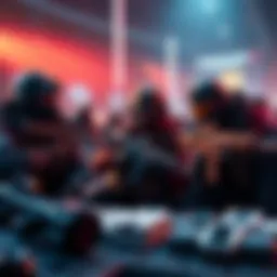 R6 Players in Tactical Gameplay A group of Rainbow Six Siege players focusing on strategy in a tactical setting, showcasing teamwork and coordination.