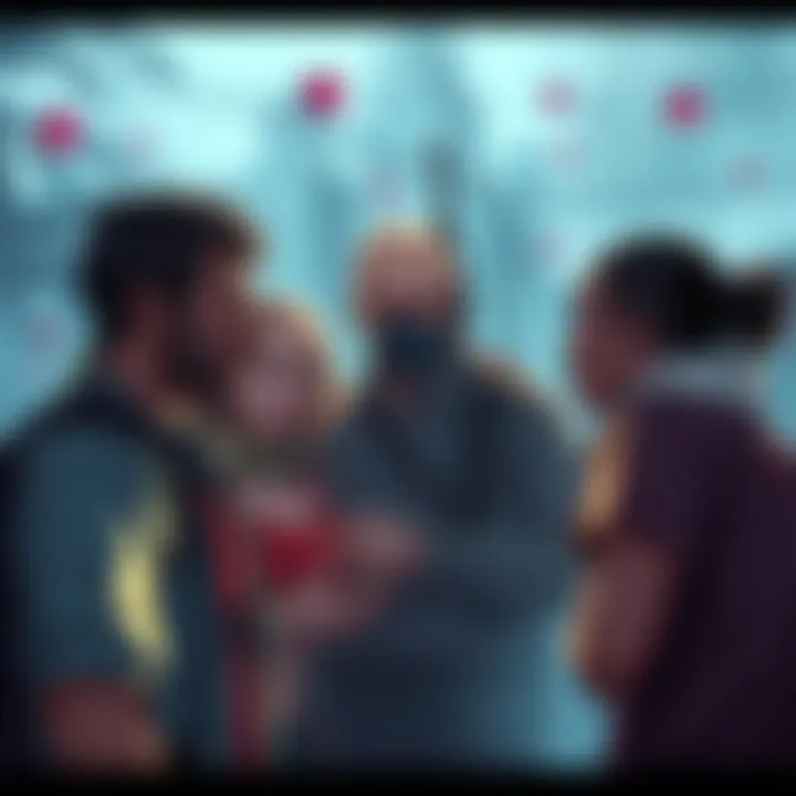 Illustration showing Raccoon City survivors discussing their infections with Victor, highlighting their connections and confusion over immunity.