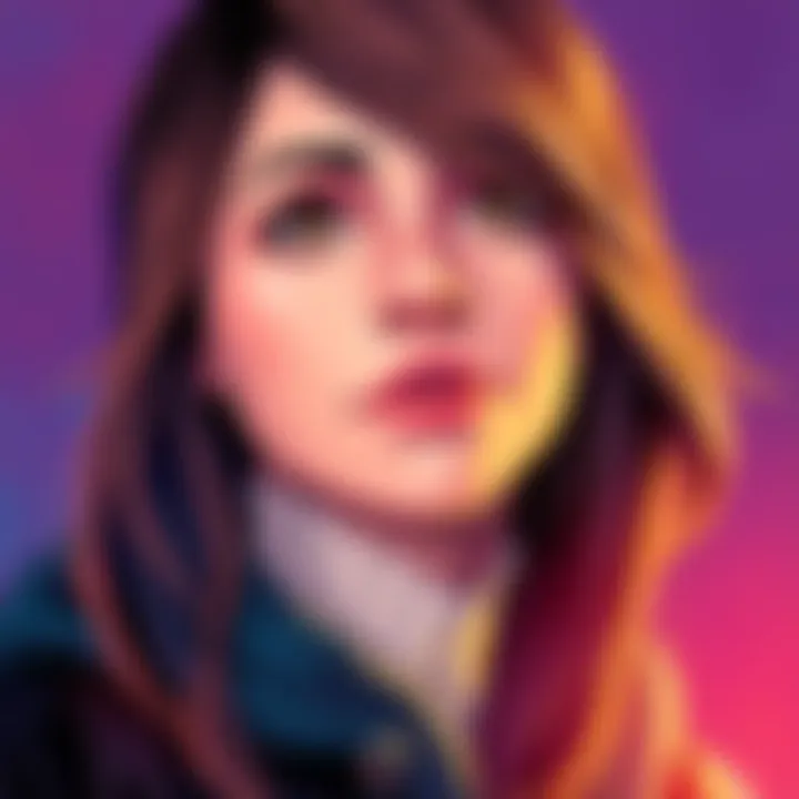 A close-up of Rachel Amber from Life is Strange, showcasing her thoughtful expression and stylish hair, set against a vibrant background that reflects her complex personality.