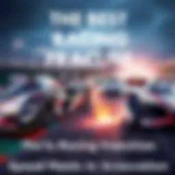 High-speed racing cars competing on a track, showcasing innovation and excitement in the racing genre.