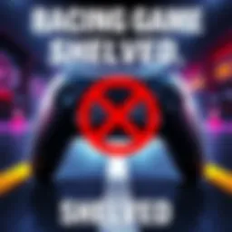 A graphic showing a racing game controller with a crossed-out symbol, representing the discontinuation of Need for Speed and Burnout franchises