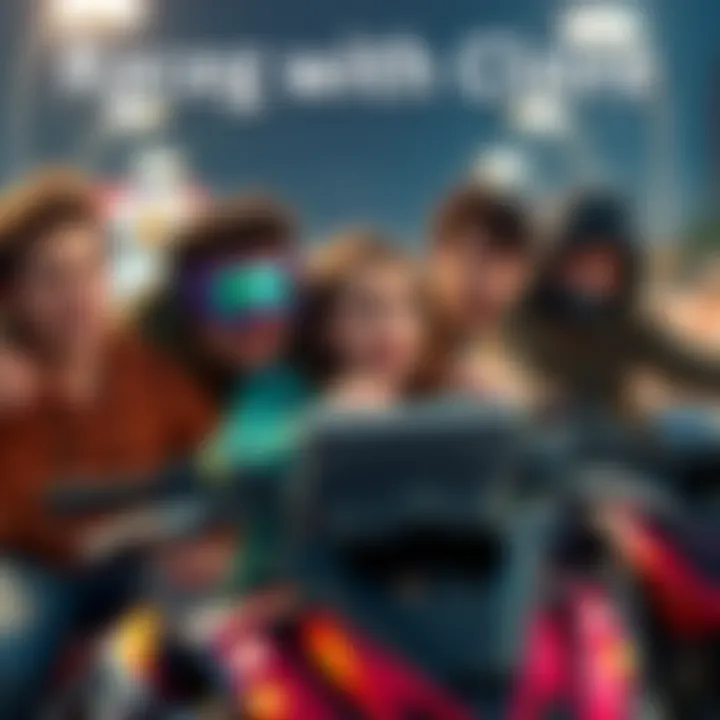 Racing with Claire A group of friends frustrated by video loading issues while racing with their character Claire on a mobile device