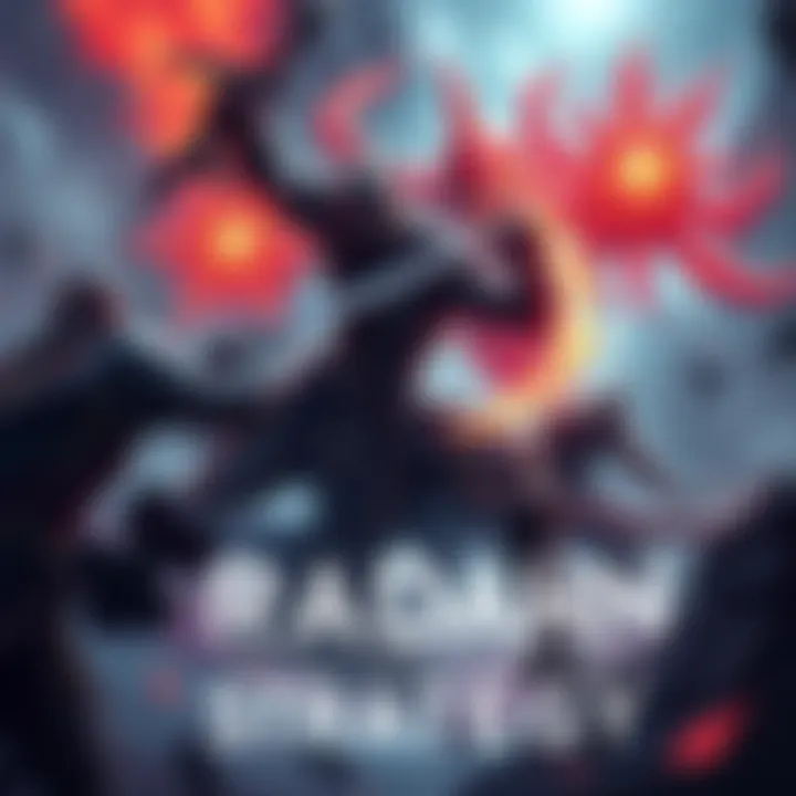 A player fighting Radahn in a fantasy setting, showcasing the character's powerful attacks and the player's defensive moves