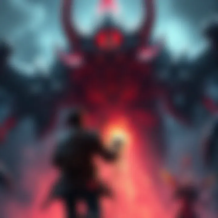 Radahn Boss Battle A gamer facing Radahn, the imposing boss, in an intense battle with dramatic visuals and vibrant effects.