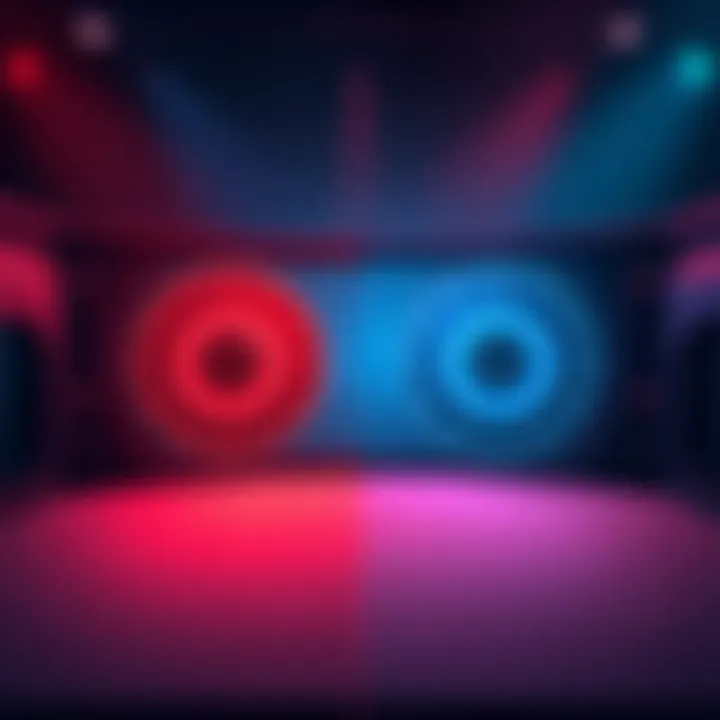 An illustration showing two radial menus for red and blue teams in a gaming interface, highlighting confusion in functionality.
