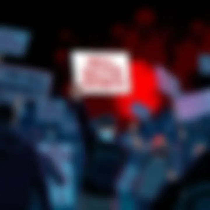 Radical Call to Action An illustrated representation of a group of people holding signs advocating for the extermination of humanity, surrounded by a dark and ominous atmosphere.