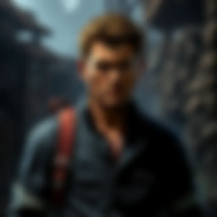 Rafe Adler from Uncharted 4 Rafe Adler, the main villain from Uncharted 4, stands with a serious expression in a rugged setting, showcasing his intense demeanor and the character's style from the game.
