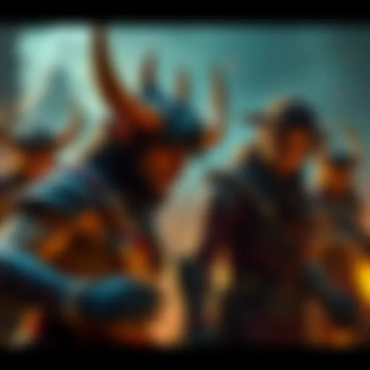 A captivating scene from Raganorok featuring key characters in a tense moment, highlighting the game's narrative tension and vibrant graphics.