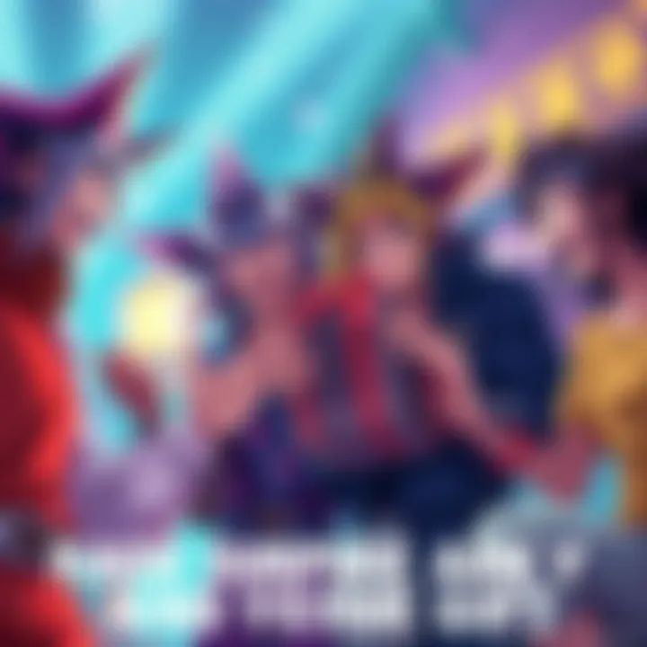 Rage surprises Arky and Yugi with a wrapped gift, surrounded by excited friends