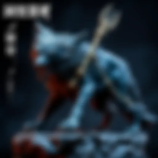 A detailed 1/6 scale statue of the Raging Wolf from ELDEN RING, showcasing intricate design and craftsmanship.