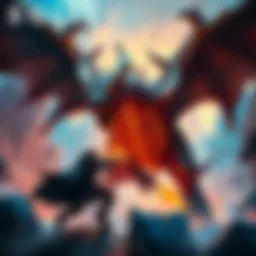 A player battling a fierce dragon in a vibrant fantasy setting with unique combat moves.