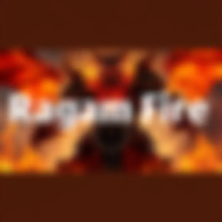 Ragnaros, a legendary warrior surrounded by flames, showing strength and power in the arena.