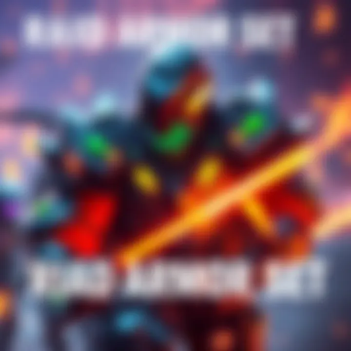 A character wearing the new Raid armor set, showcasing its vibrant colors and enhanced design during a game battle.