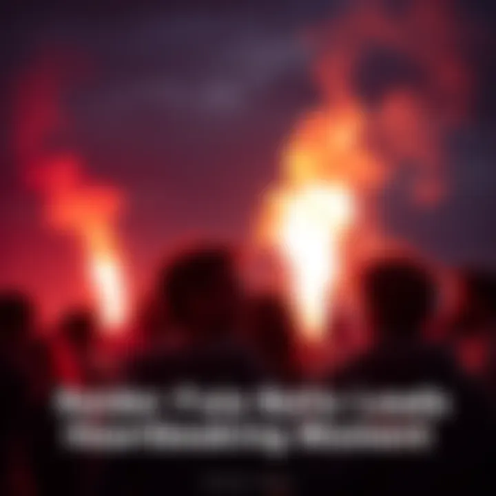 A group of people reacts emotionally as a flare lights up the night sky, signaling an unexpected event related to Raider Flare bait.