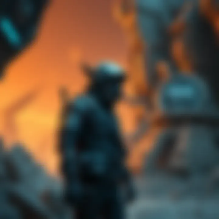 Raider pondering expedition A raider stands thoughtfully in a game environment, considering the value of an expedition quest with gear and blueprints in view.