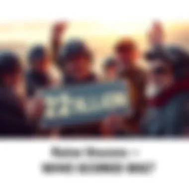 A group of raiders celebrating their successful expedition, showcasing smiles and excitement as they discuss their achievements, with one person holding a sign showing 2 million in value.