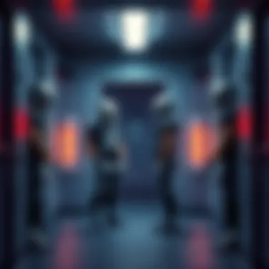 Raiders players discussing safety protocols before entering a key room