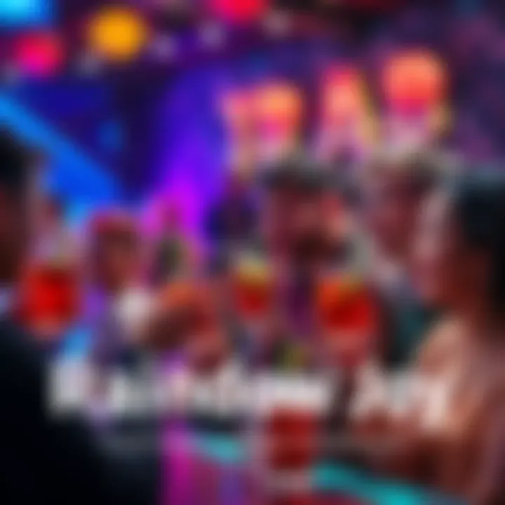 People enjoying colorful tea drinks at a festive gathering for the launch of Rainbow Joy.