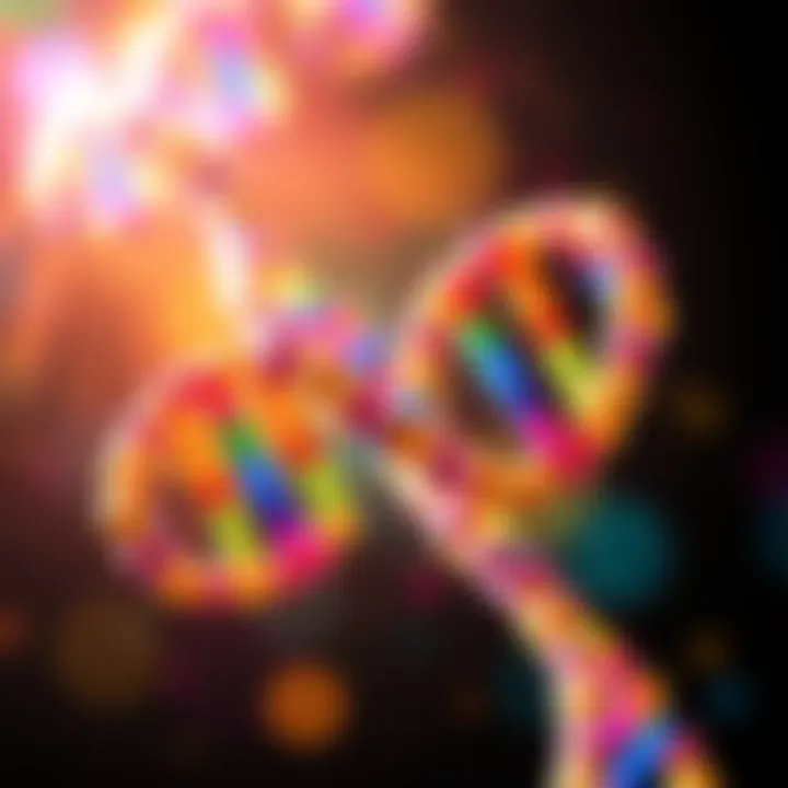 Illustration showing the rainbow gene symbolized by vibrant colors and DNA strands
