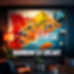 A creative display of a stylized map from Rainbow Six Siege, transformed into wall art with a painted filter, blending seamlessly into home decor.