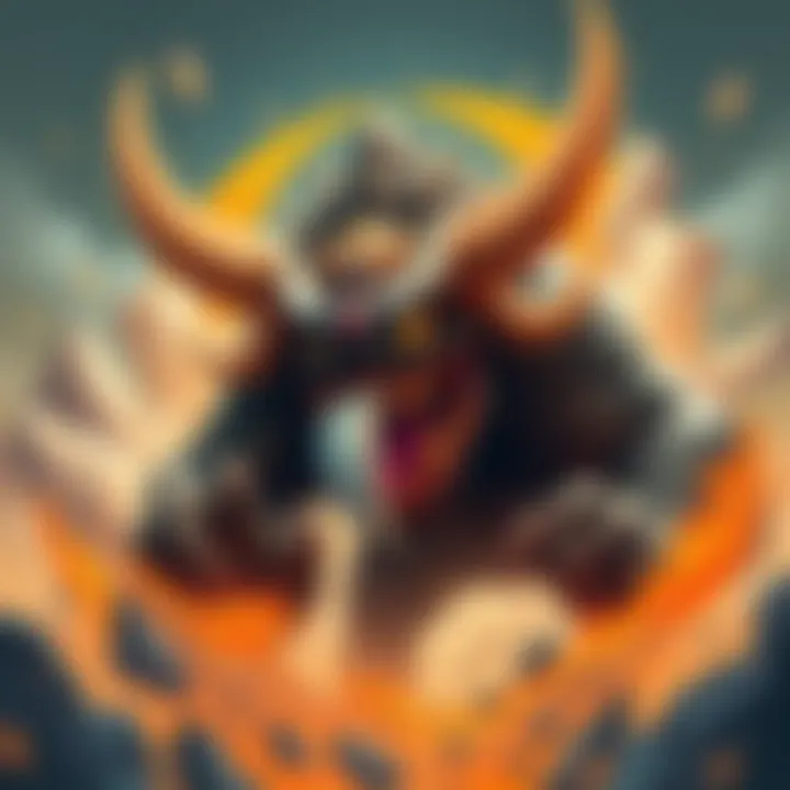 Illustration of the Rajang monster showing visible damage to its horns during a hunt