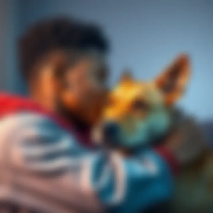 Rakai shares a sweet kiss with his dog Scooby, showcasing their loving bond